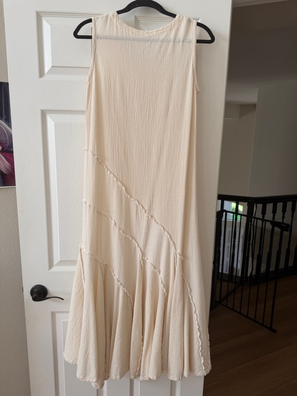 Sleeveless Cream V-Neck Maxi Dress - Picture 2 of 9